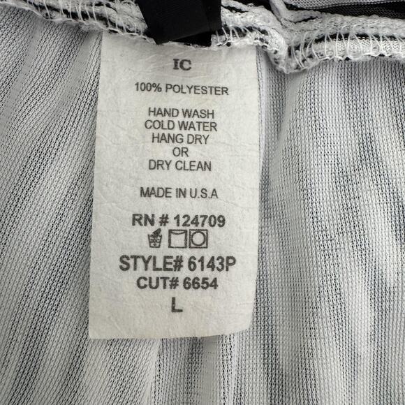 IC by Connie K Pants Womens Large Black White Wide Leg Pleated Pattern Artsy - Picture 5 of 11